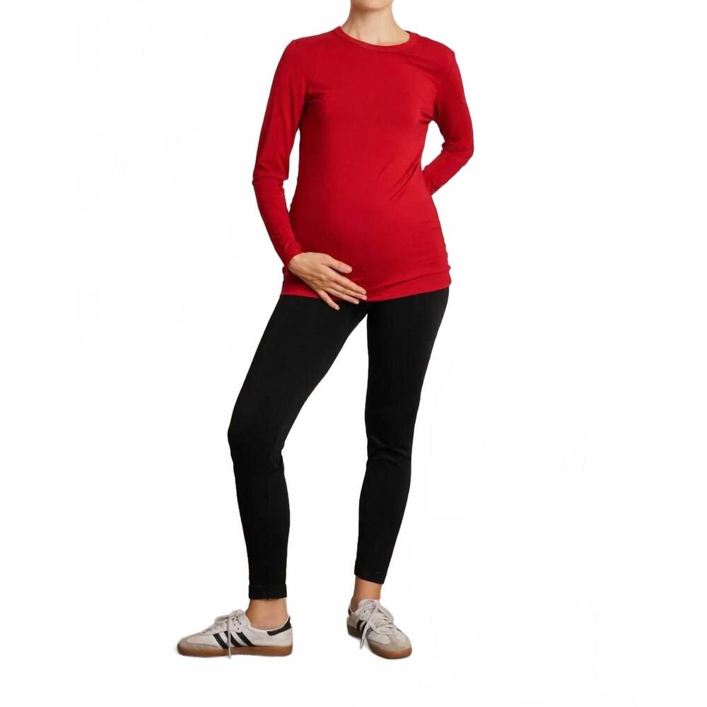 NEW NOM MATERNITY liv long sleeve tee in merlot